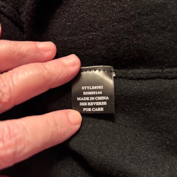 Lapis Open Cardigan Black Long Sleeve Women's Size XL Drape - Picture 4 of 10